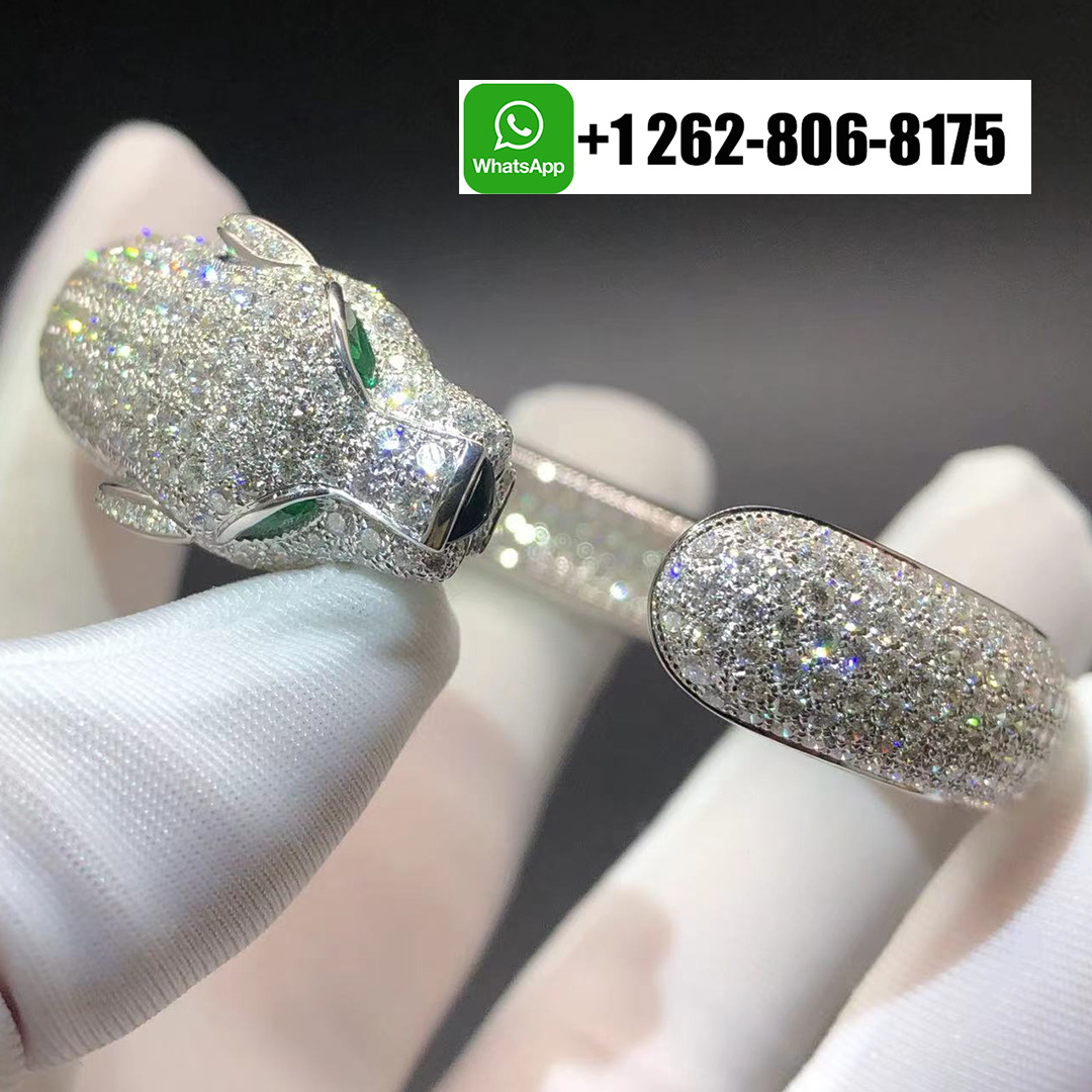 Cartier Full Pave Diamond 18k White Gold Panthère de Cartier High Jewelry Bracelet H6007417