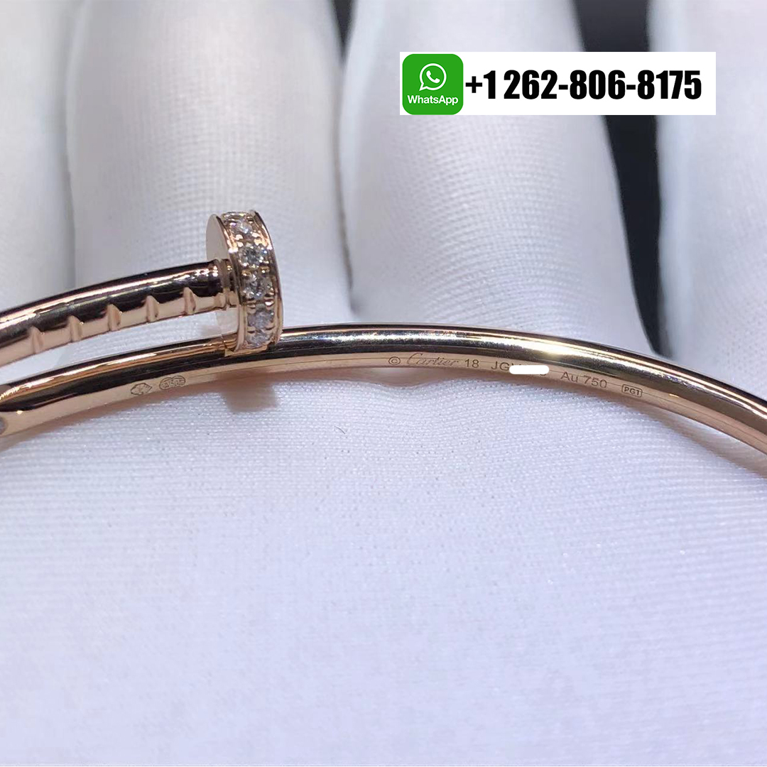 Cartier Juste Un Clou Small Model 18K Rose Gold Diamond Nail Bracelet