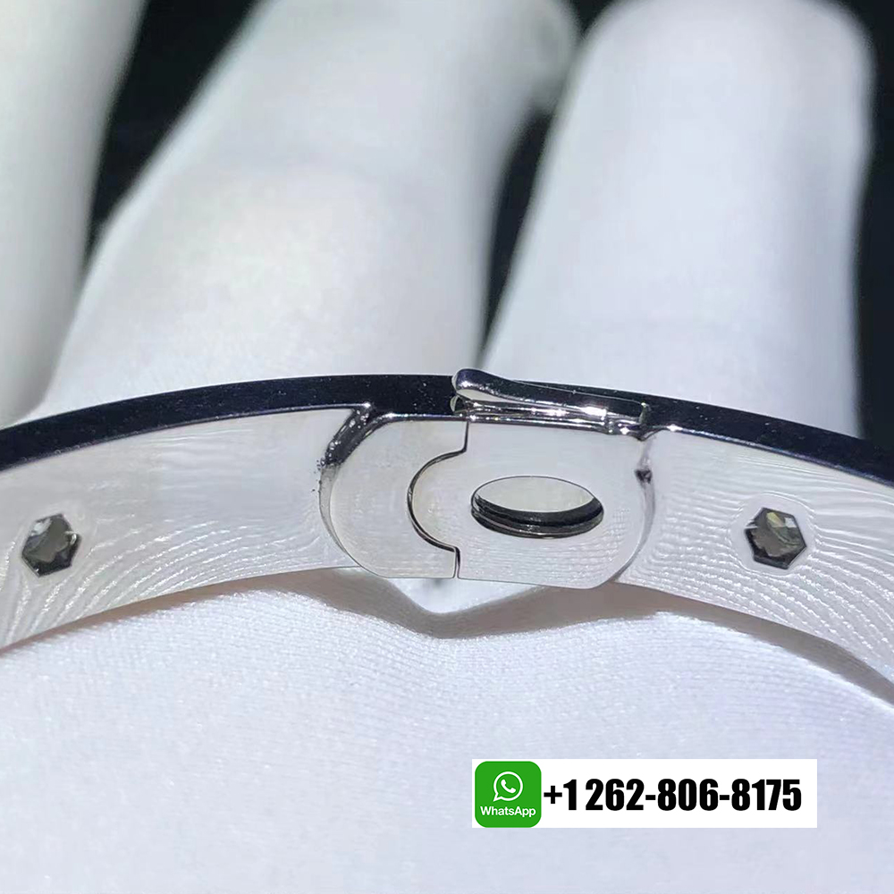 Cartier LOVE Classic Model 12 Diamonds Bracelet 18k White Gold Pave Diamonds