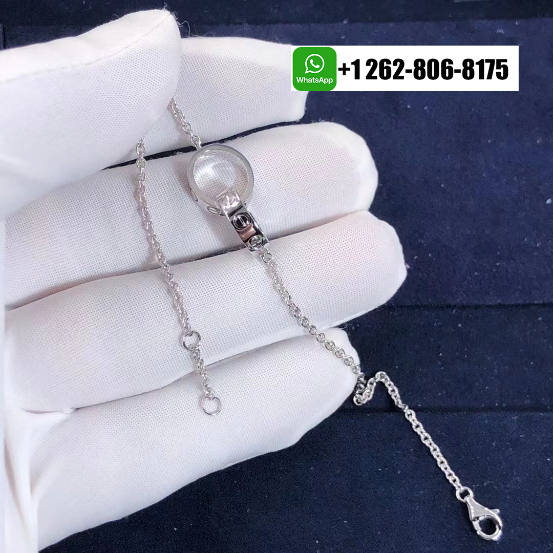 Cartier Love Interlocking Ring Chain Bracelet 18k White Gold