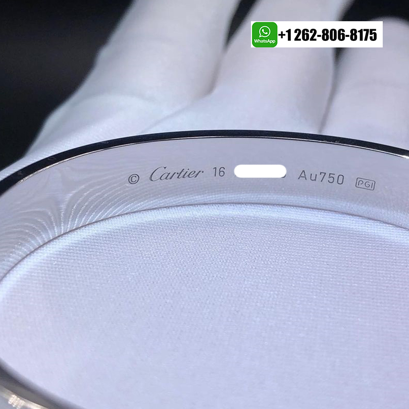 Cartier Open Cuff Large Model LOVE Bracelet 18k Solid 18k White Gold B6064717