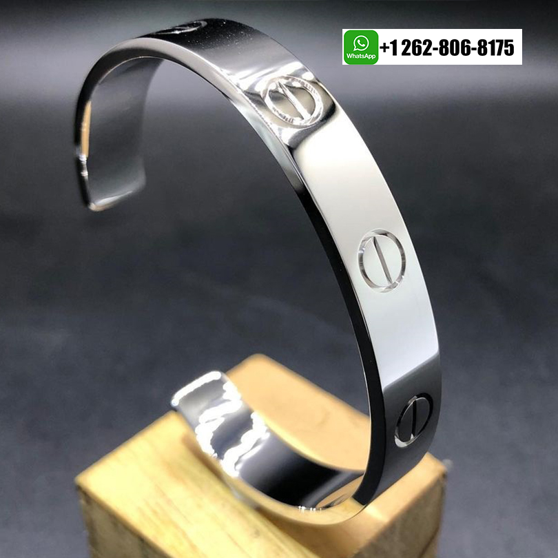 Cartier Open Cuff Large Model LOVE Bracelet 18k Solid 18k White Gold B6064717