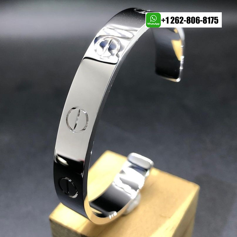 Cartier Open Cuff Large Model LOVE Bracelet 18k Solid 18k White Gold B6064717