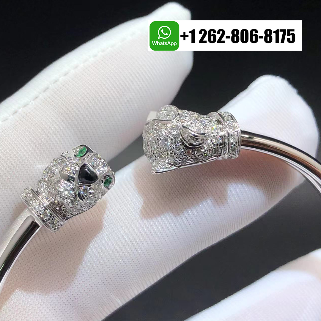 Cartier Panthere de Cartier 18K White Gold Diamonds Two Heads Bracelet N6706217