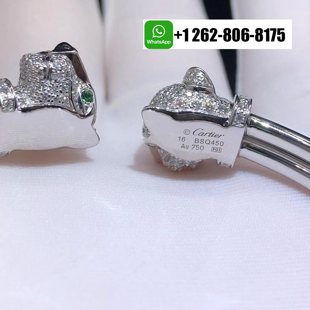 Cartier Panthere de Cartier 18K White Gold Diamonds Two Heads Bracelet N6706217