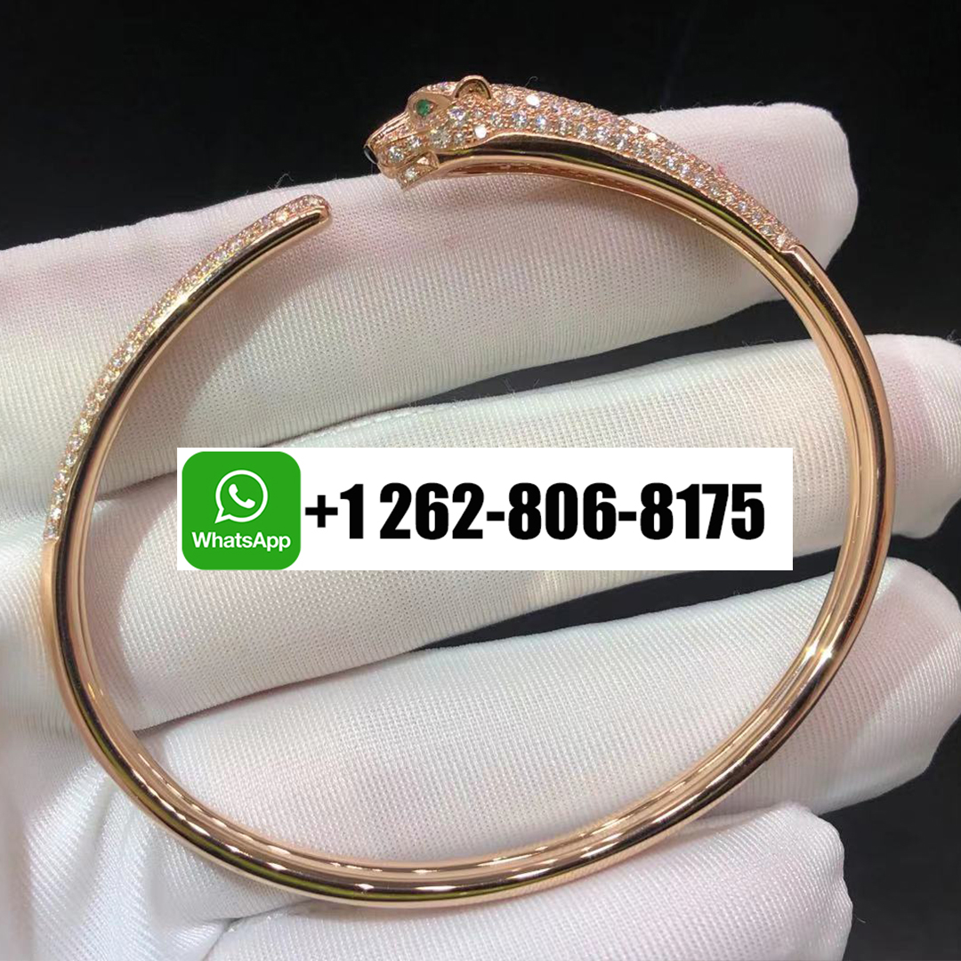 Cartier Panthere de Cartier Pave Diamonds Small Model Bracelet in 18K Rose Gold N6718217
