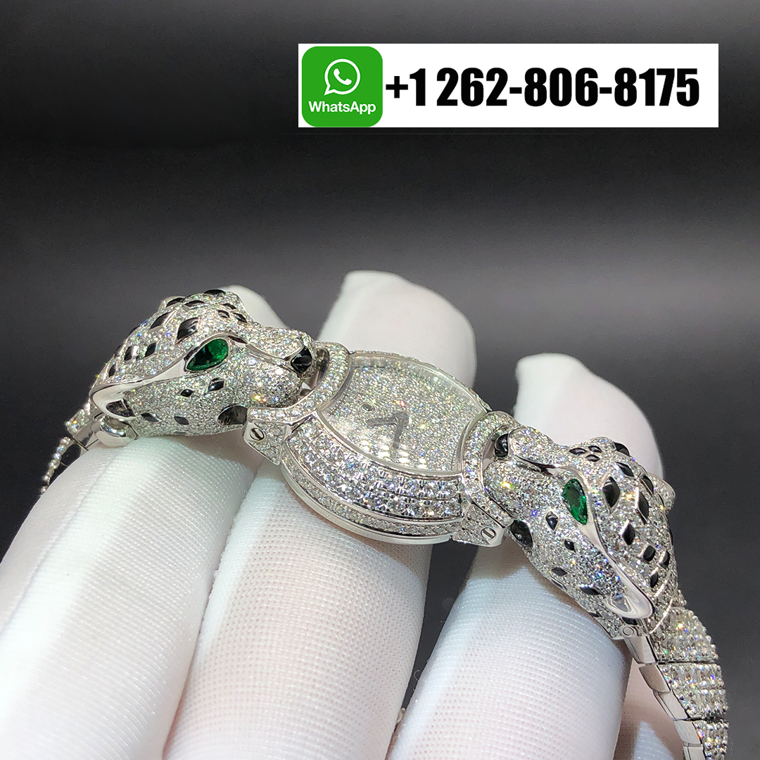 Cartier Woemen’s La Panthere de Cartier 18k White Gold Full Pave Diamonds 22.2mm High Jewelry Watch