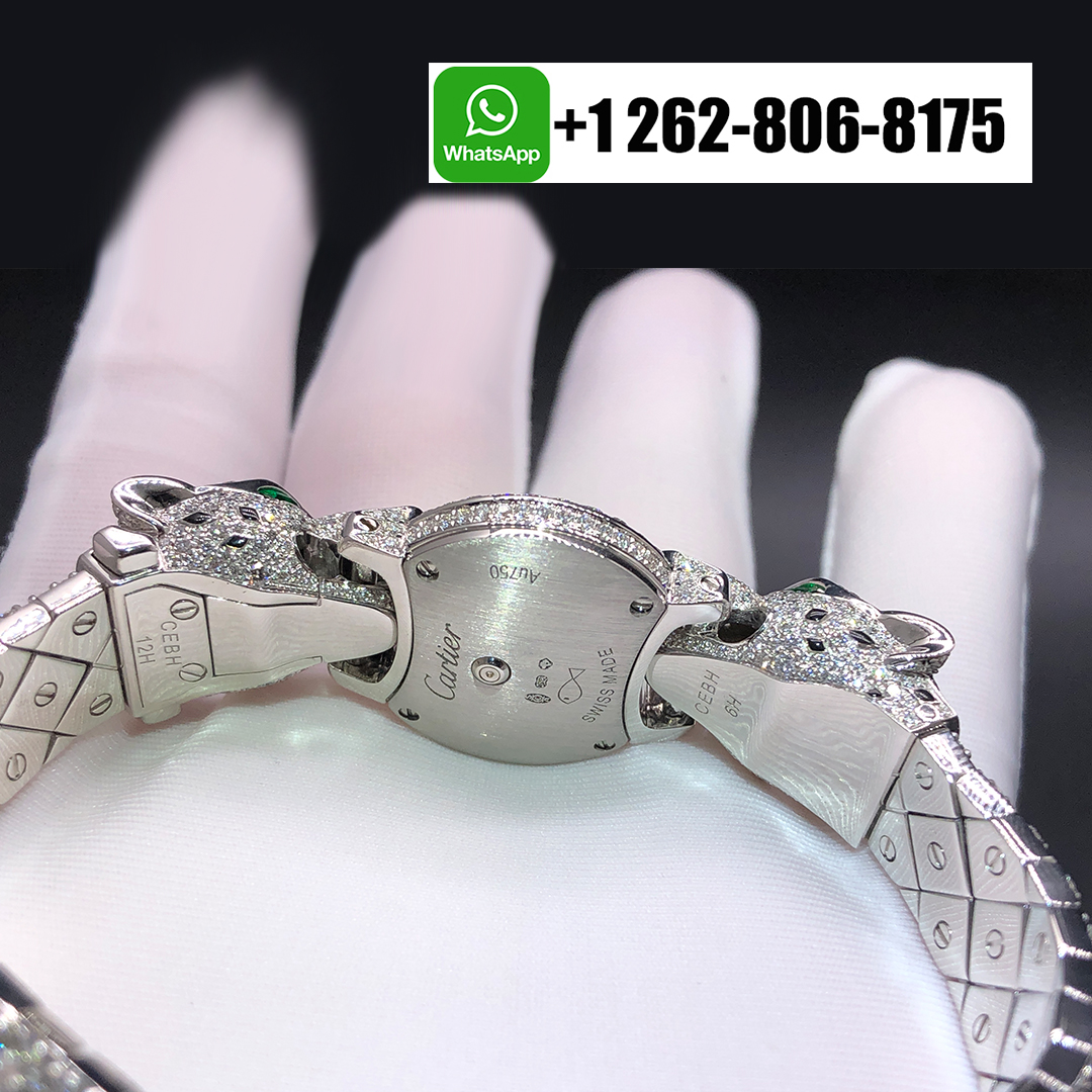 Cartier Woemen’s La Panthere de Cartier 18k White Gold Full Pave Diamonds 22.2mm High Jewelry Watch