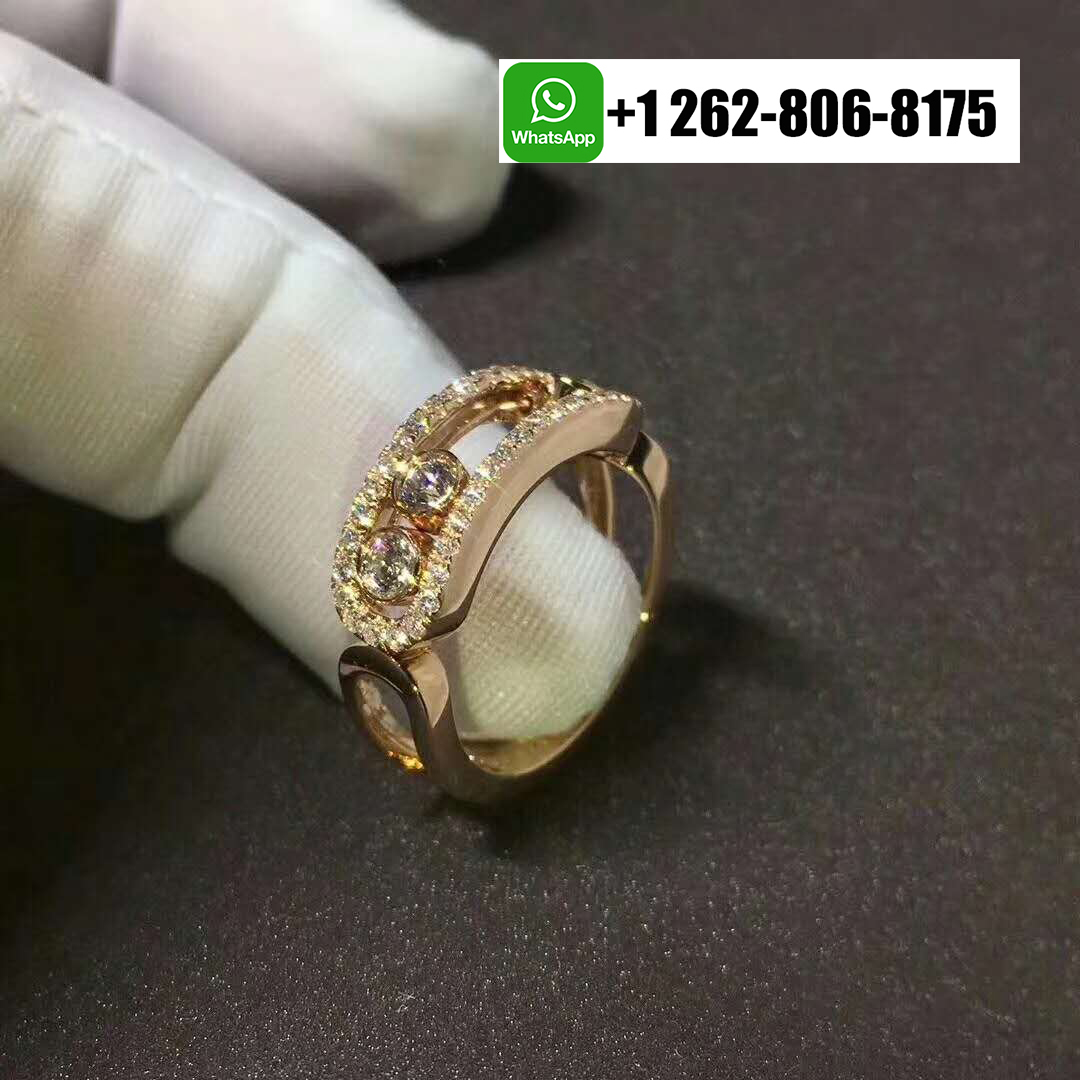 Messika 18k Rose Gold Move Classique Pavé Diamond Ring 04000