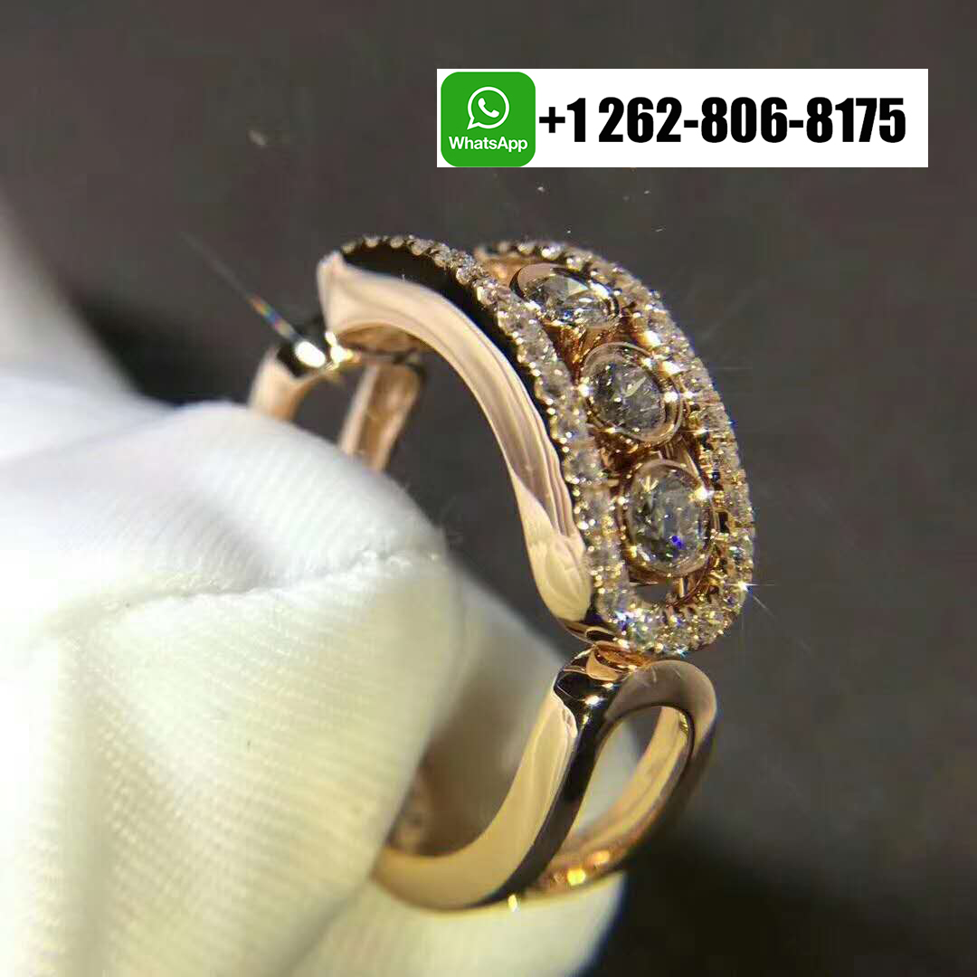 Messika 18k Rose Gold Move Classique Pavé Diamond Ring 04000