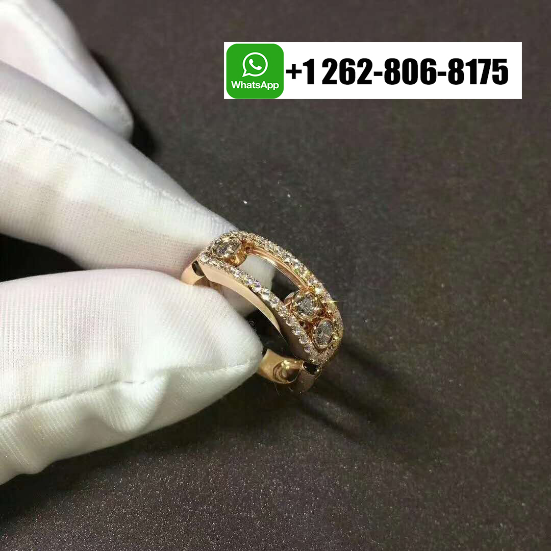 Messika 18k Rose Gold Move Classique Pavé Diamond Ring 04000