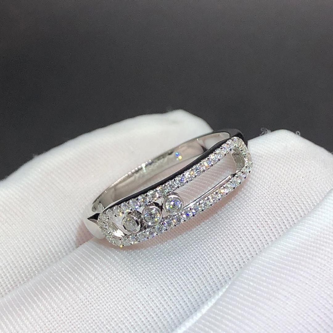 Messika Baby Move Pavé Diamond 18k White Gold Ring 4683