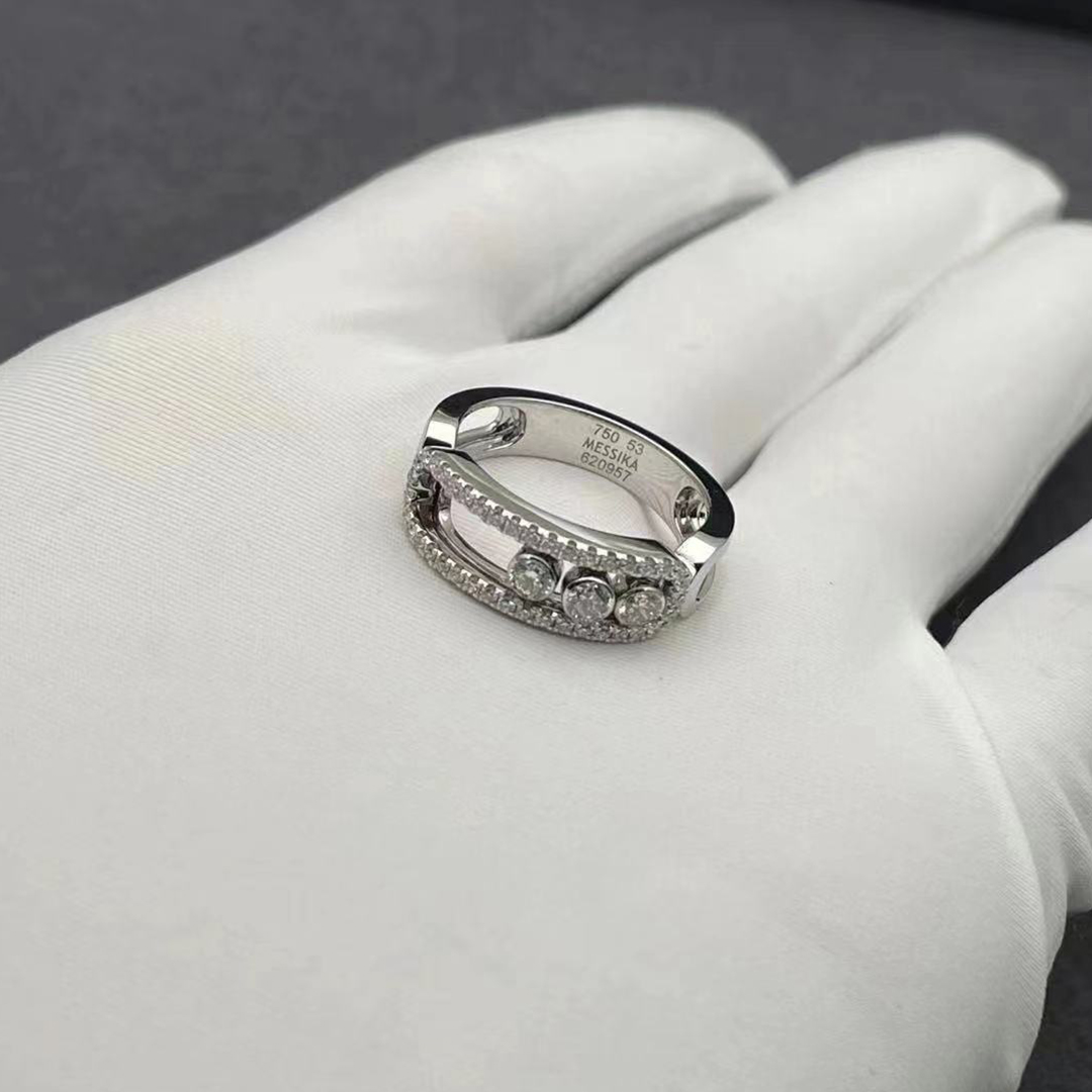 Messika Move Classique Pave Diamond 18K White Gold Ring 04000