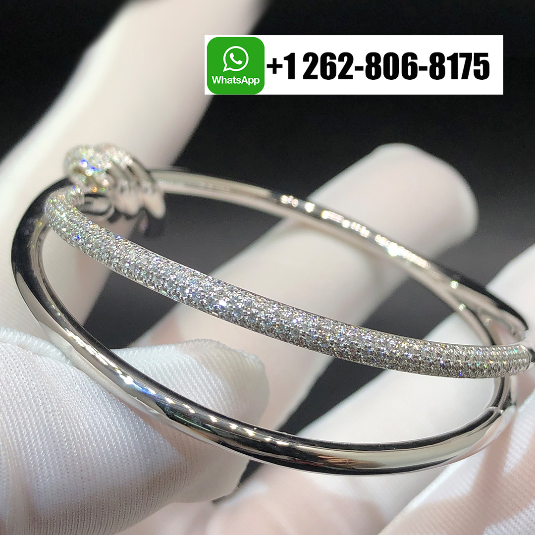 Tiffany Knot Double Row Bracelet in 18K White Gold with Diamonds