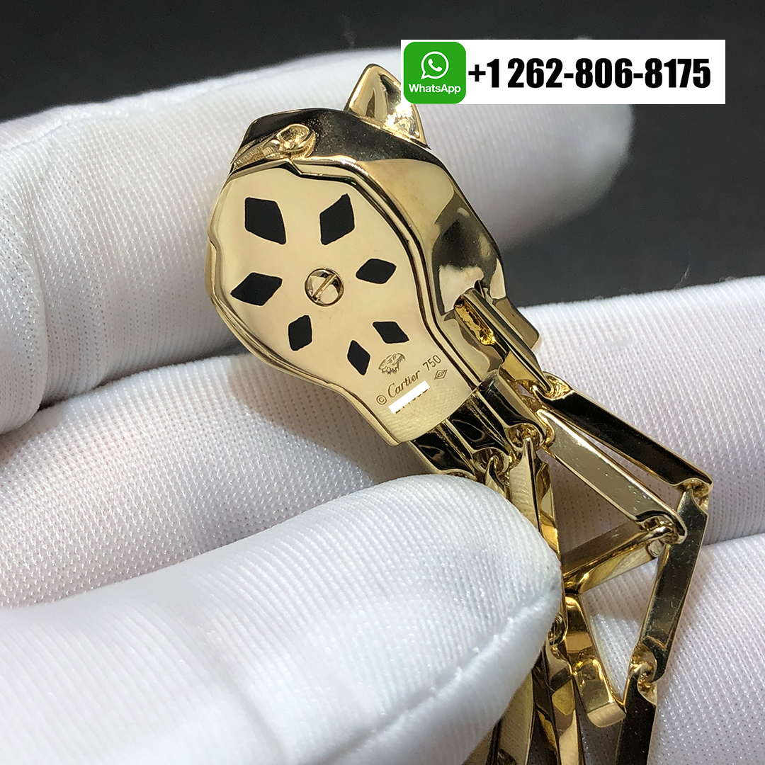 Cartier 18K Yellow Gold Double Panthere Tassel Long Strand Necklace