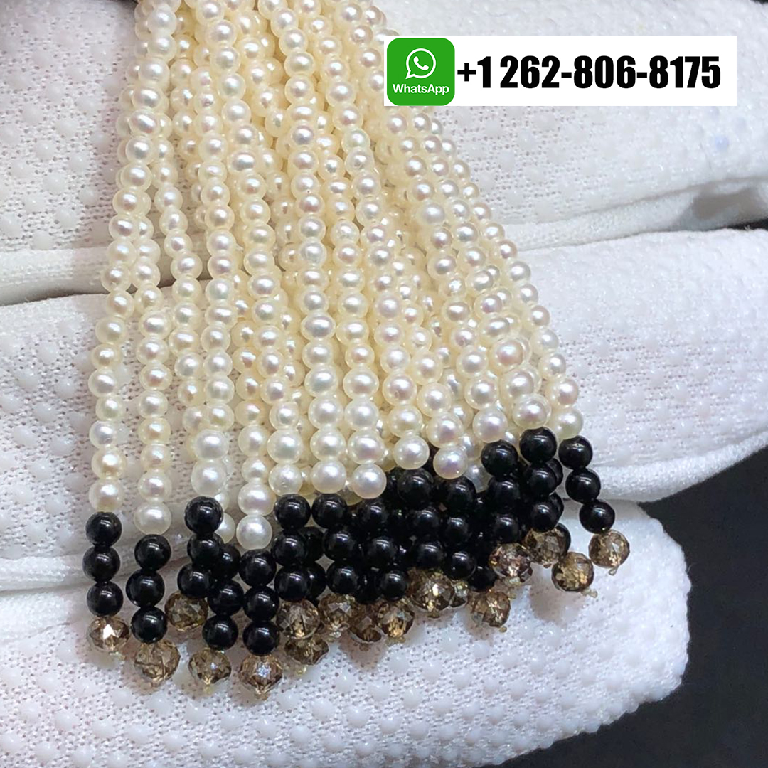 Cartier Geometry and Contrast Pearls, Onyx, Diamonds Platinum High Jewelry Earrings