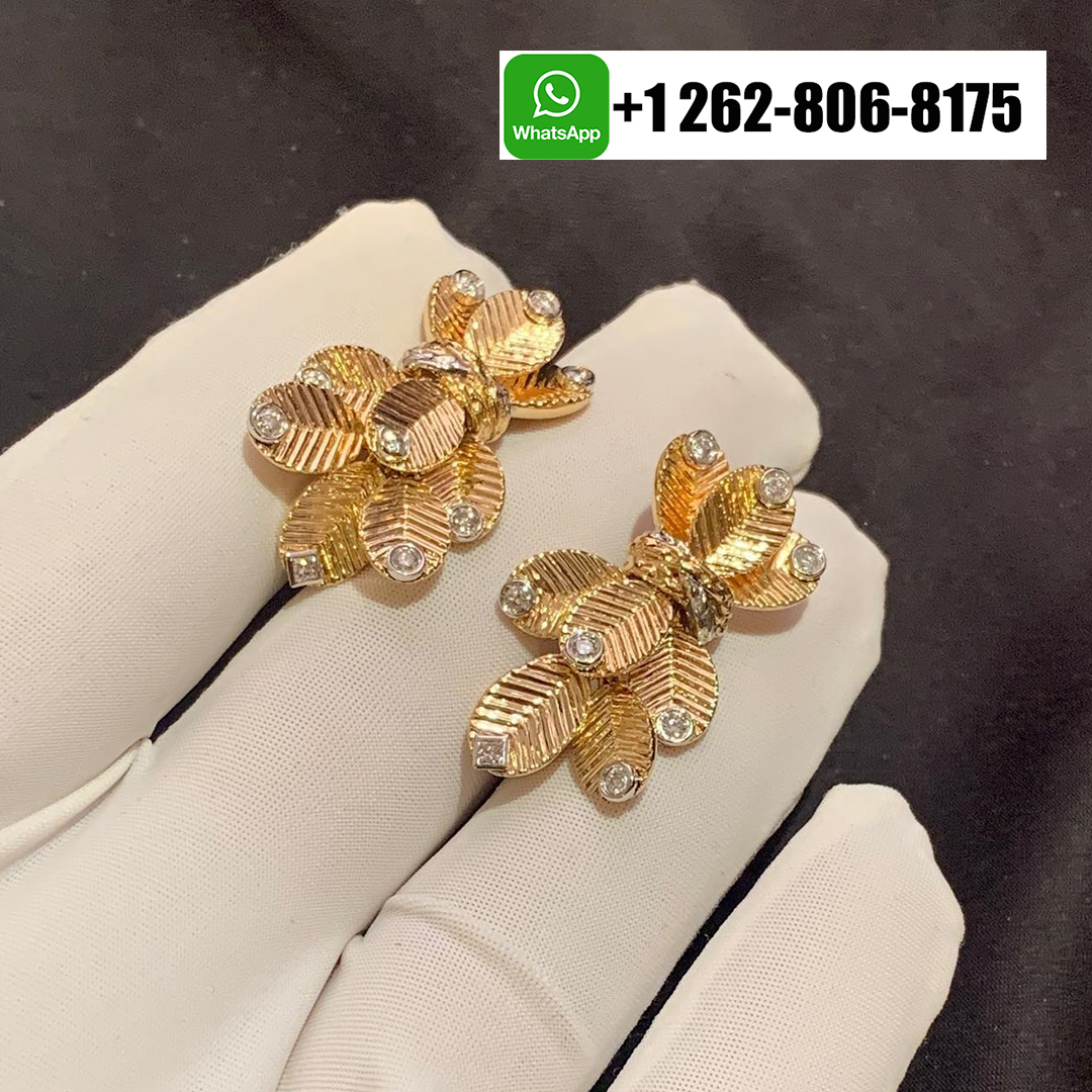 Cartier Grain de Café 18k Yellow Gold Diamond Earrings N8515268