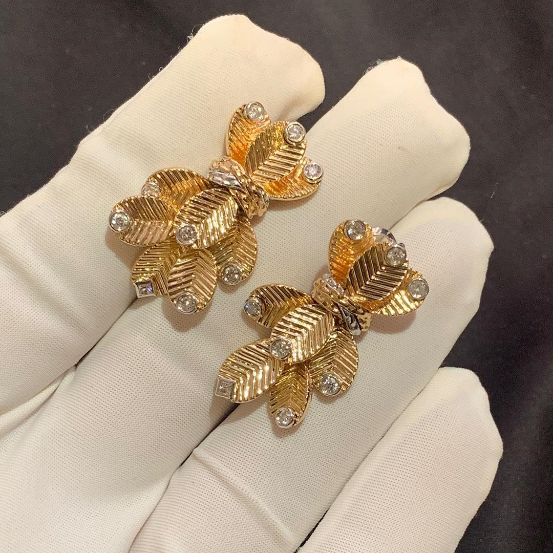 Cartier Grain de Café 18k Yellow Gold Diamond Earrings N8515268