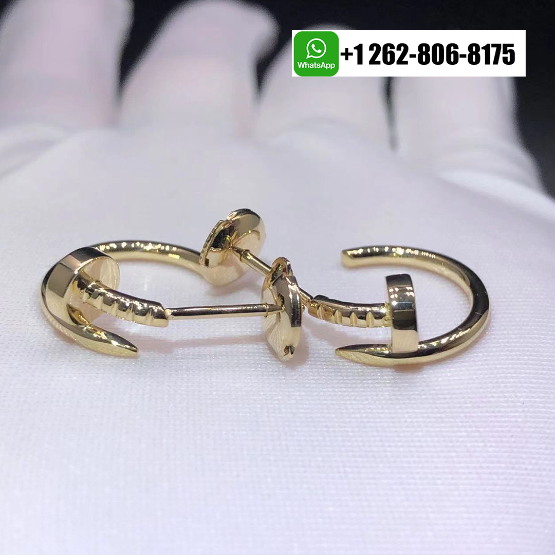 Cartier Juste Un Clou Nail Small Hoop Earrings 18k Yellow Gold B8301235