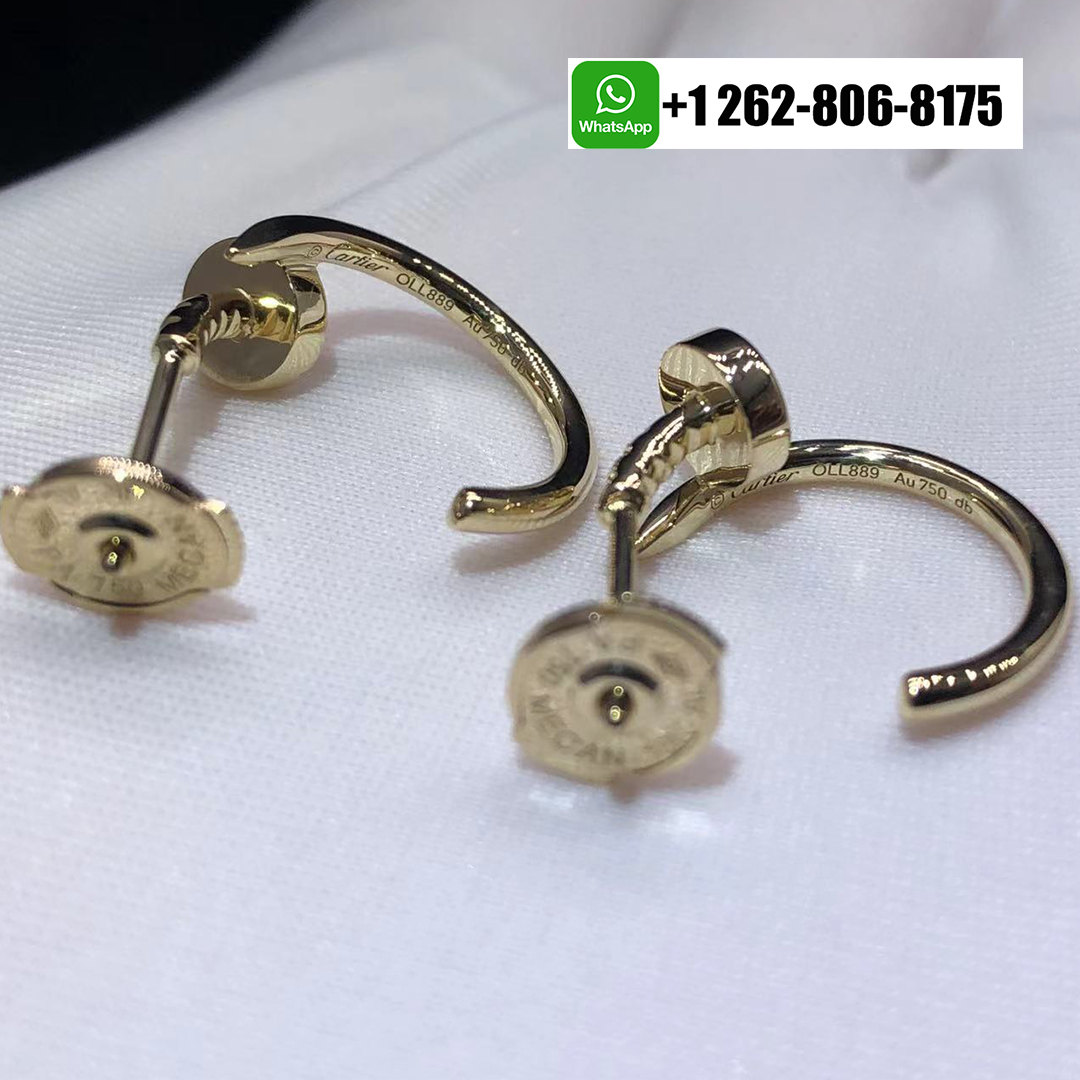 Cartier Juste Un Clou Nail Small Hoop Earrings 18k Yellow Gold B8301235