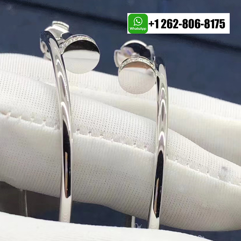 Cartier Juste un Clou Diamonds 18k White Gold Nail Large Hoop Earrings