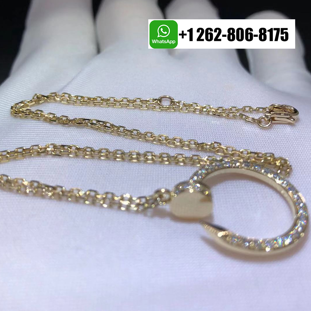 Cartier Juste un Clou Necklace Pave Diamonds 18k Yellow Gold B7224896