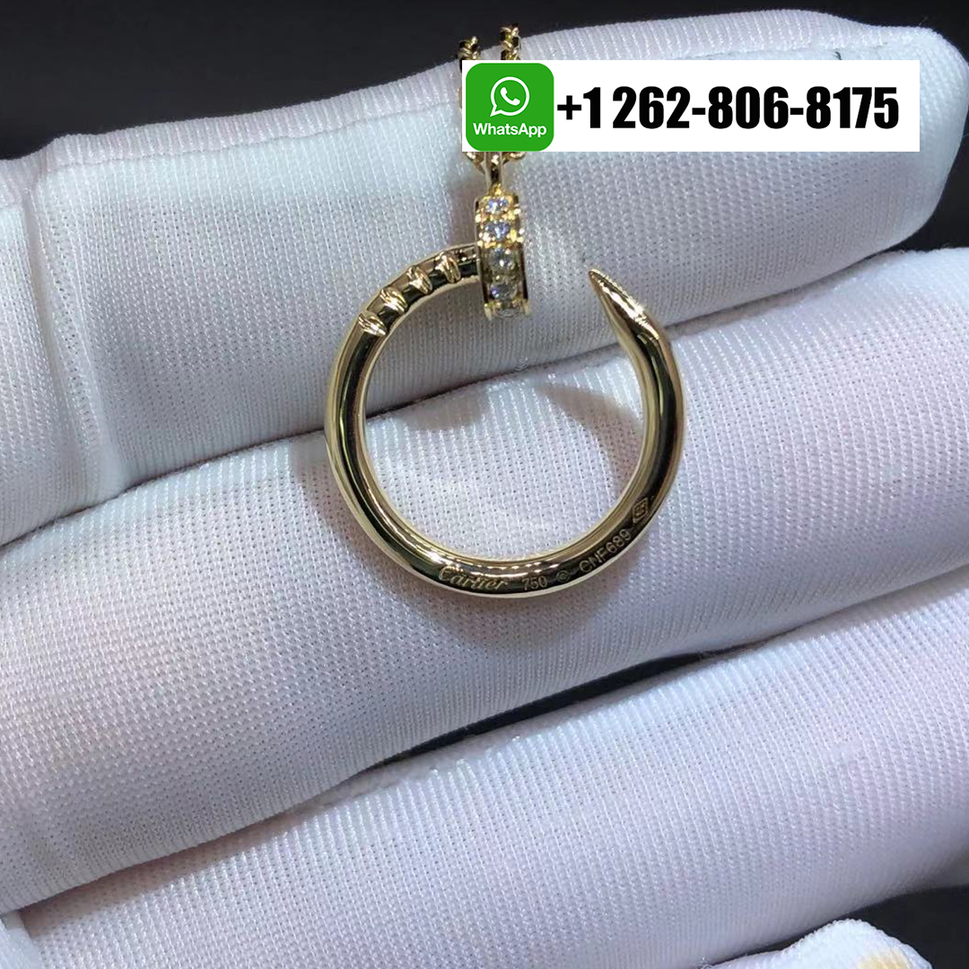 Cartier Juste un Clou Necklace Pave Diamonds 18k Yellow Gold B7224896