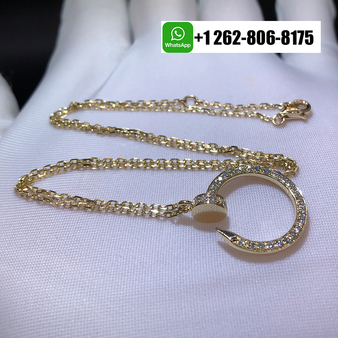 Cartier Juste un Clou Necklace Pave Diamonds 18k Yellow Gold B7224896