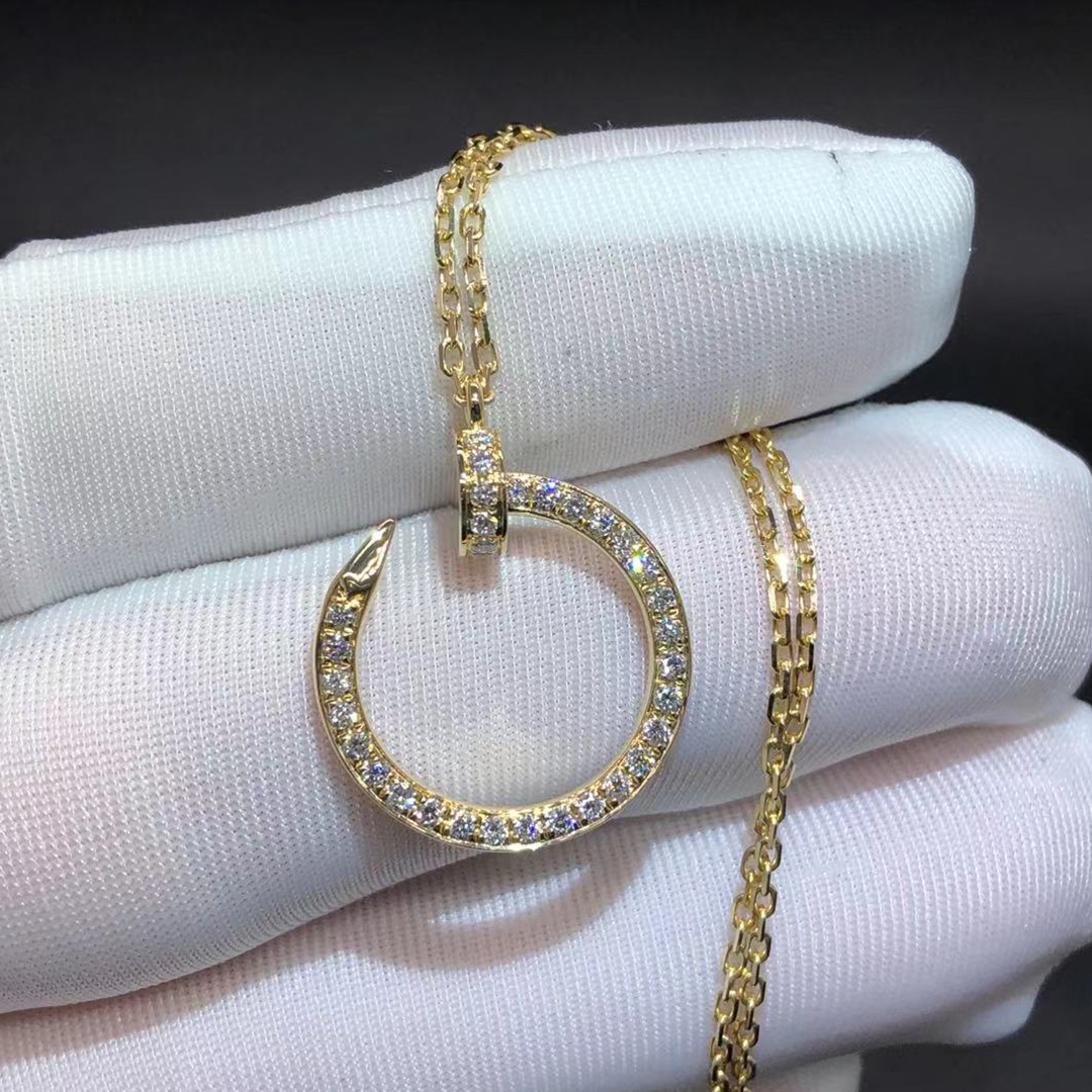 Cartier Juste un Clou Necklace Pave Diamonds 18k Yellow Gold B7224896