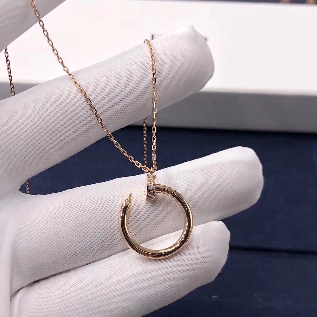 Cartier Juste un Clou Pendant Nail Necklace with Diamonds in 18k Rose Gold B7224513