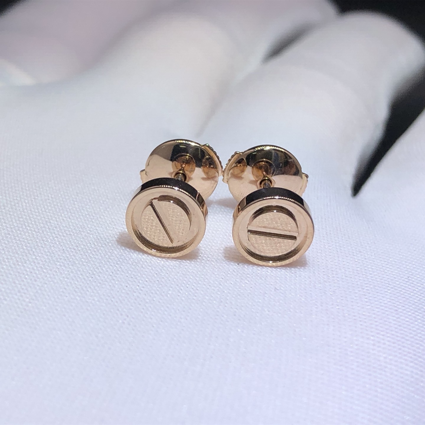 Cartier LOVE Stud Earrings Solid 18k Rose Gold B8301254