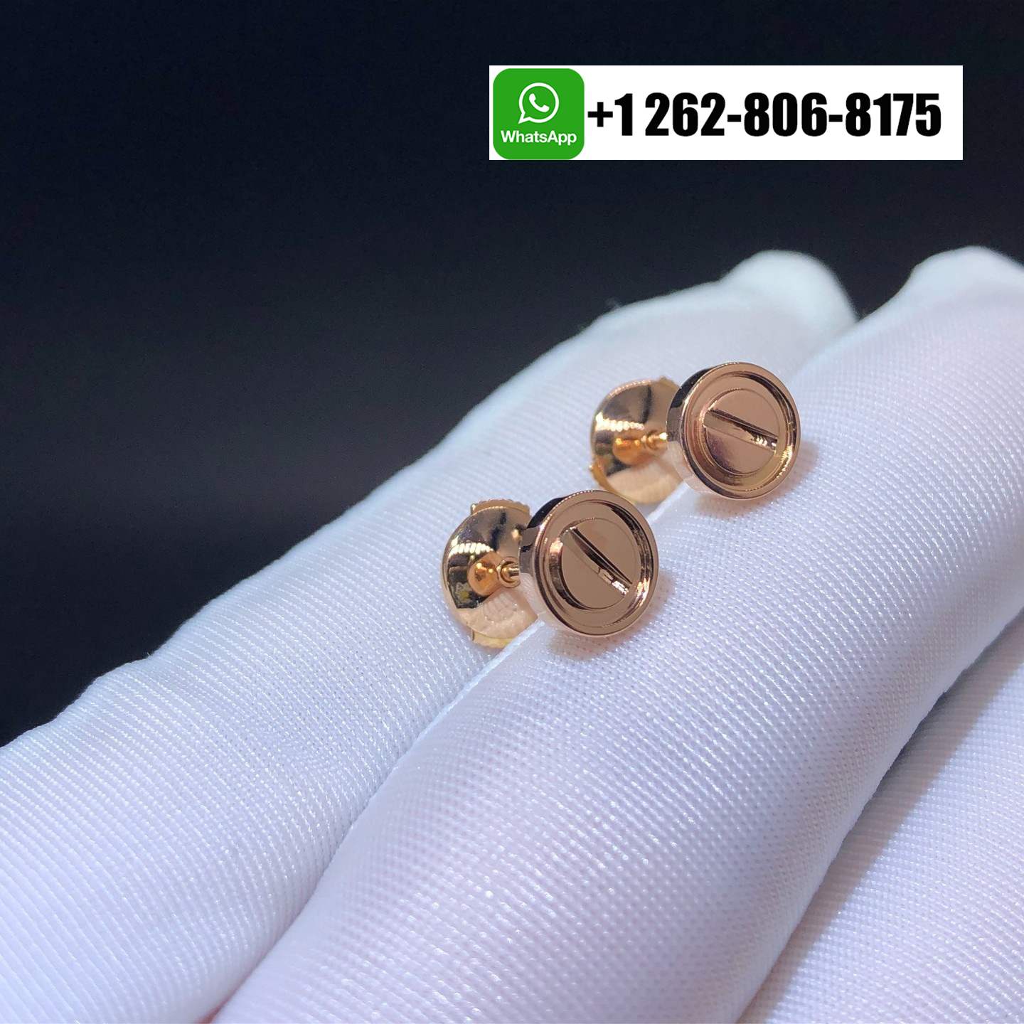 Cartier LOVE Stud Earrings Solid 18k Rose Gold B8301254