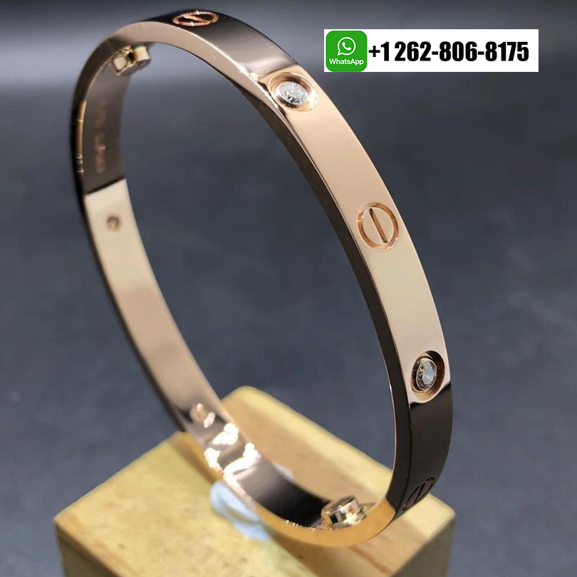Cartier Love Classic Model Bracelet 4 Diamonds in 18k Rose Gold