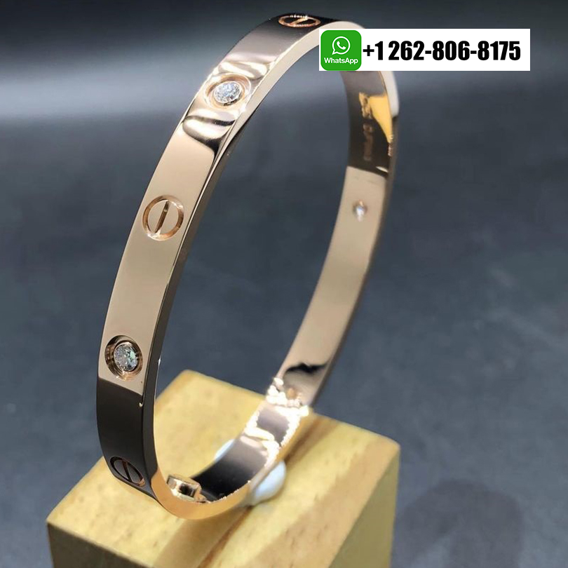 Cartier Love Classic Model Bracelet 4 Diamonds in 18k Rose Gold