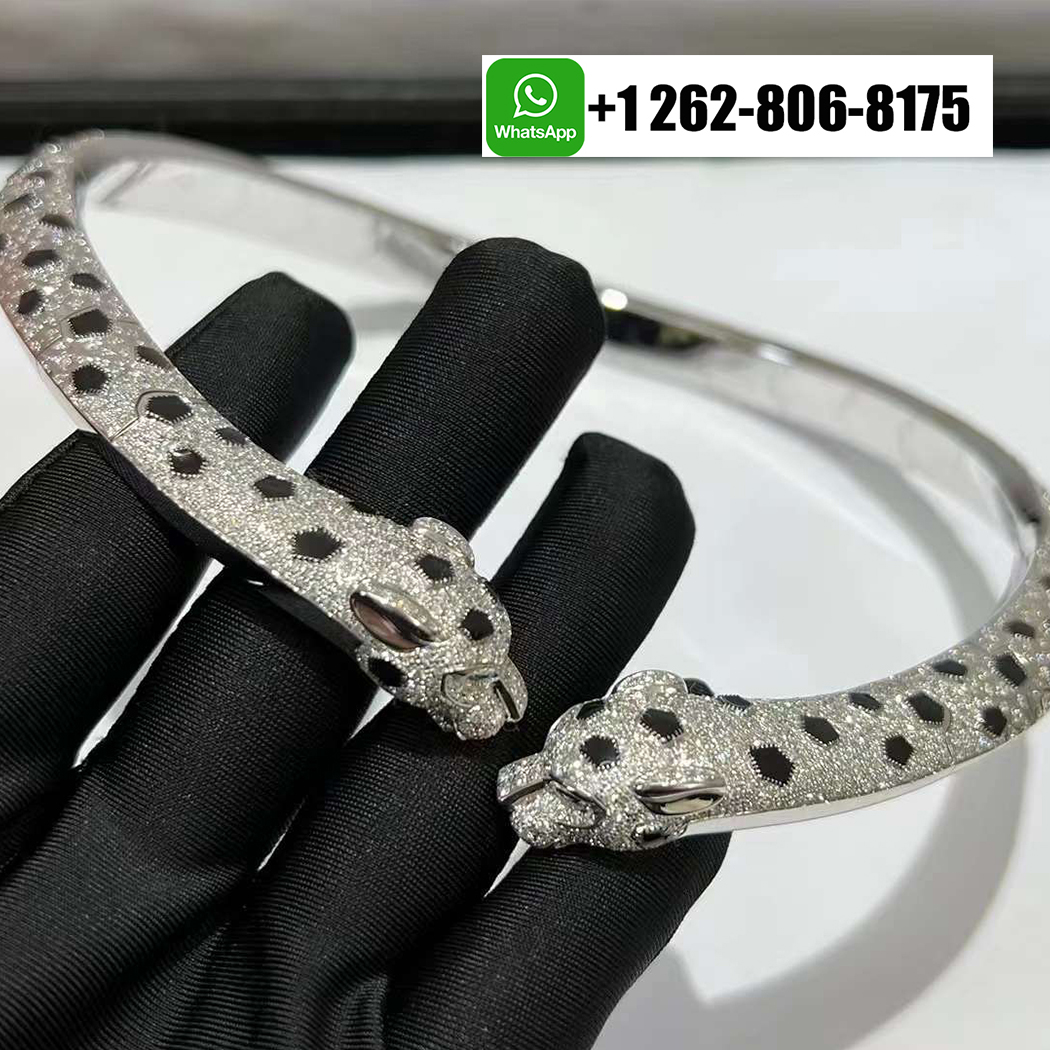Cartier Pave Diamond Panthère de Cartier Torque Articulated Necklace 18k White Gold N7424435