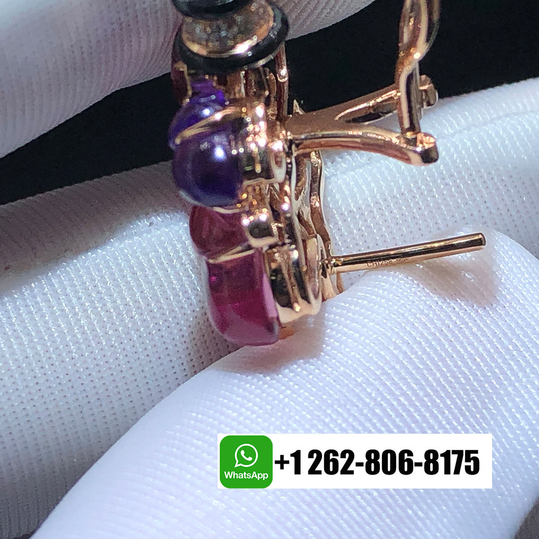 Cartier Pierrs Gravees Engraved Gems Tutti Frutti 18k Rose Gold High Jewelry Earrings H8000262