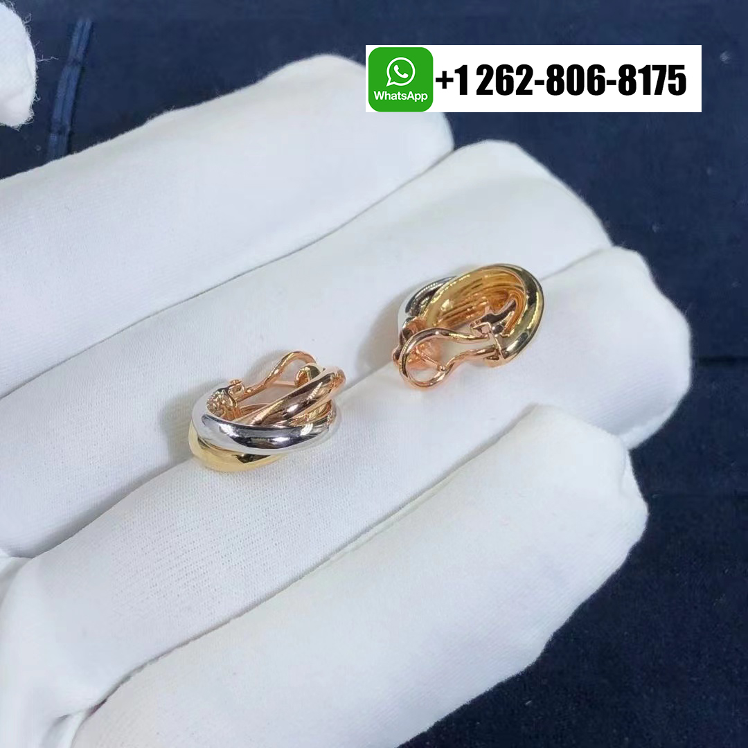 Cartier Solid 18k Gold Classic Model Trinity Earrings 80083231