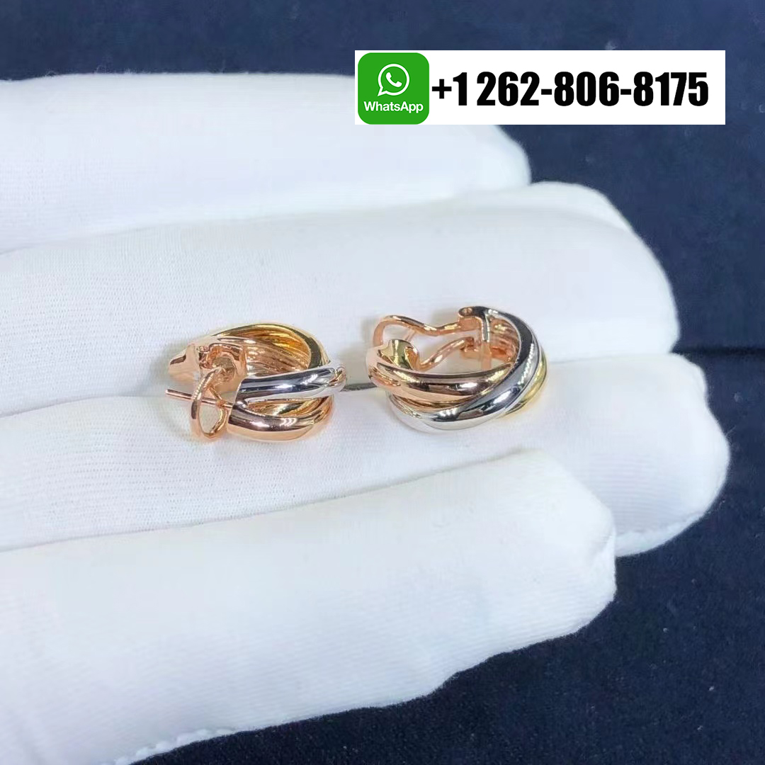 Cartier Solid 18k Gold Classic Model Trinity Earrings 80083231