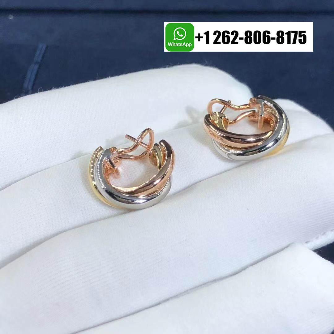 Cartier Solid 18k Gold Classic Model Trinity Earrings 80083231
