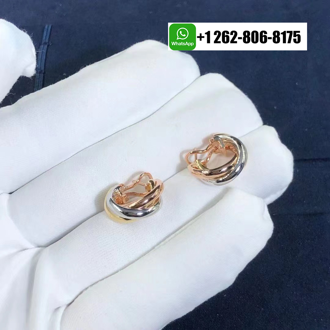 Cartier Solid 18k Gold Classic Model Trinity Earrings 80083231