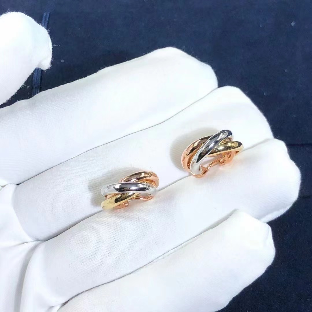 Cartier Solid 18k Gold Classic Model Trinity Earrings 80083231