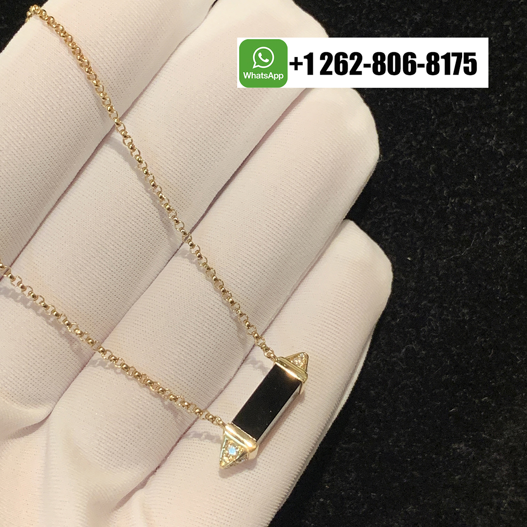 Les Berlingots de Cartier Medium Necklace 18K Yellow Gold Diamond Black Onyx B7224787