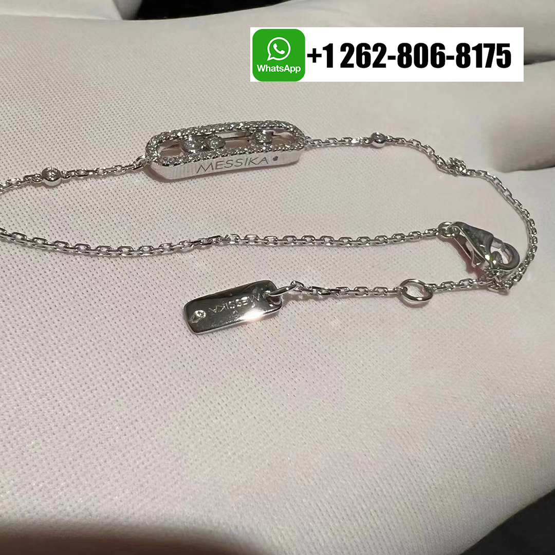 Messika Baby Move Pavé Diamond 18k White Gold Bracelet 04325