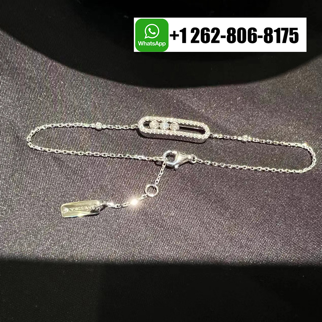 Messika Baby Move Pavé Diamond 18k White Gold Bracelet 04325