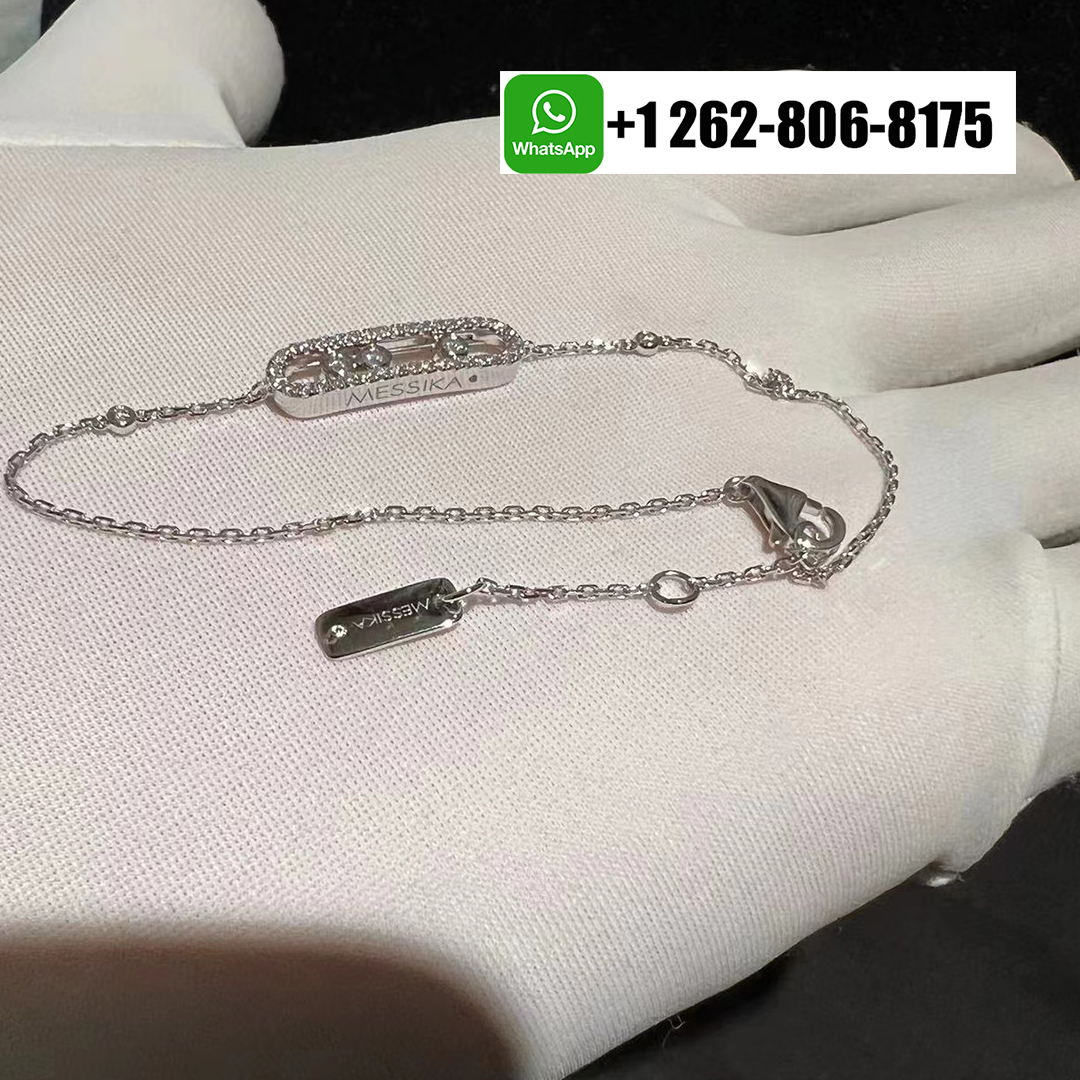 Messika Baby Move Pavé Diamond 18k White Gold Bracelet 04325