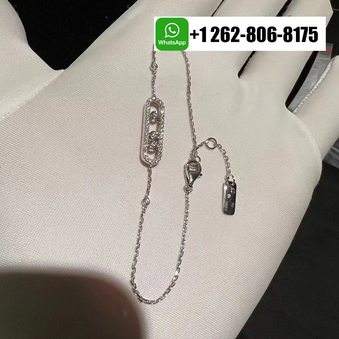 Messika Baby Move Pavé Diamond 18k White Gold Bracelet 04325