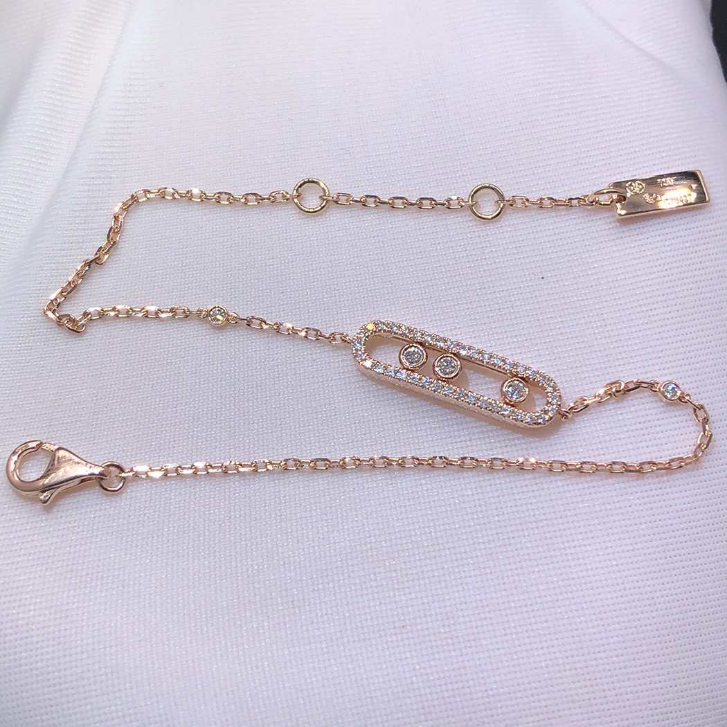 Messika Baby Move Pavé Diamond Bracelet in 18k Rose Gold