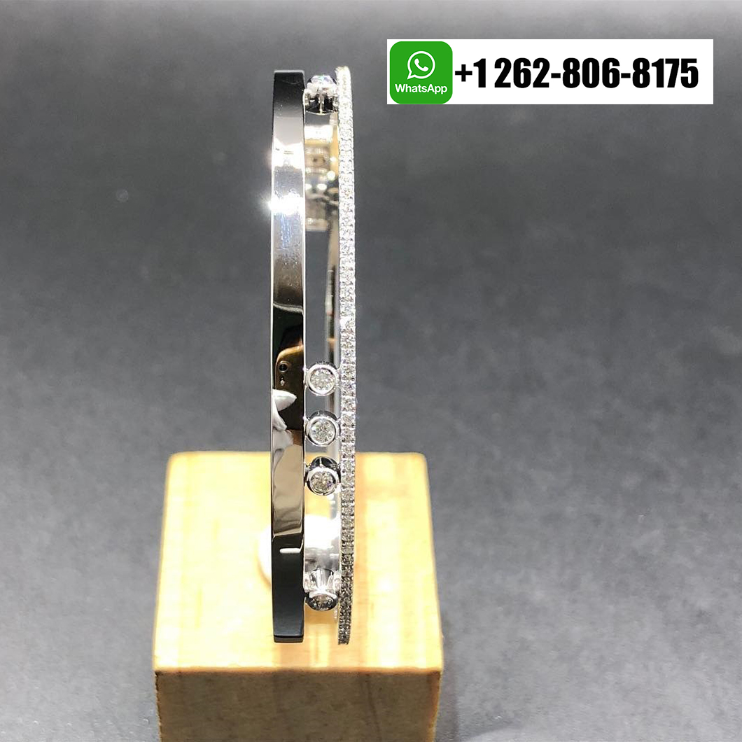 Messika Move Romane Pavé Diamond Bangle Bracelet 18k White Gold 13914-WG