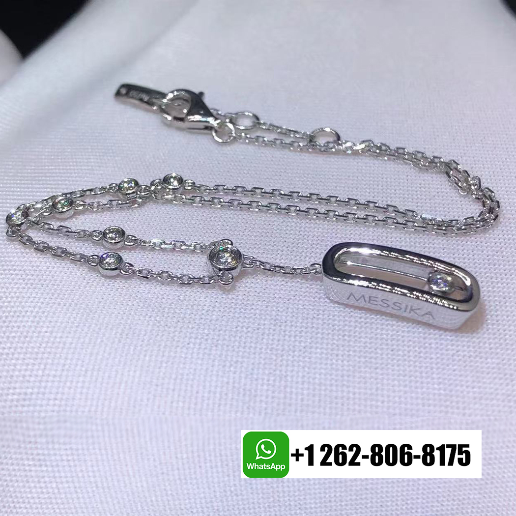 Messika Move Uno Ankle 18k White Gold Diamond Bracelet