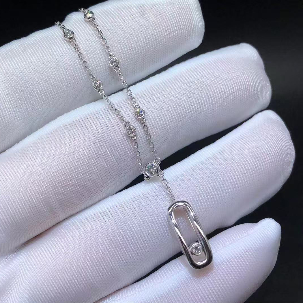 Messika Move Uno Ankle 18k White Gold Diamond Bracelet